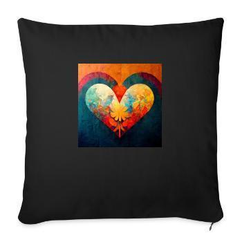Amour de la paix et de l’unité - Housse de coussin décorative 45 x 45 cm - noir - Devant