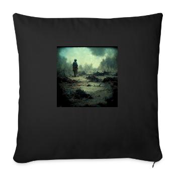 Stellen Sie Sich Vor, Es Ist Krieg Und Niemand - Sofakissenbezug 45 x 45 cm - Schwarz - Vorne