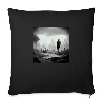 Stellen Sie Sich Vor, Es Ist Krieg Und Niemand - Sofakissenbezug 45 x 45 cm - Schwarz - Vorne