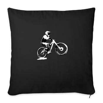 mtb vtt descente - Housse de coussin décorative 45 x 45 cm - noir - Devant