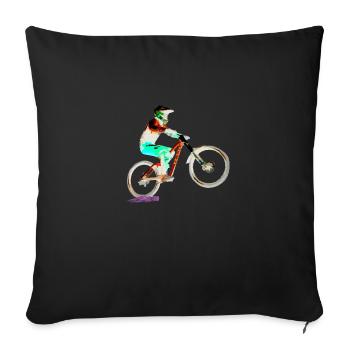 MTB downhill mountain bike - Sofa pillowcase 17,3'' x 17,3'' (45 x 45 cm) - black - Front