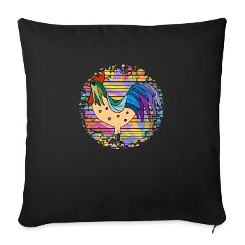 Coq - Housse de coussin décorative 45 x 45 cm - noir - Devant