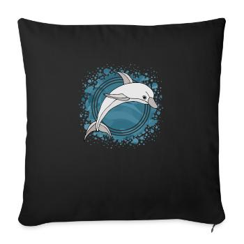 Delfin - Sofakissenbezug 45 x 45 cm - Schwarz - Vorne