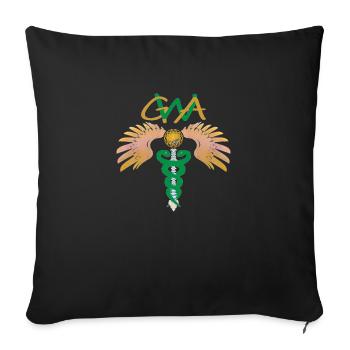GWA - mental spinal straightening - Caduceus - Sofa pillowcase 17,3'' x 17,3'' (45 x 45 cm) - black - Front