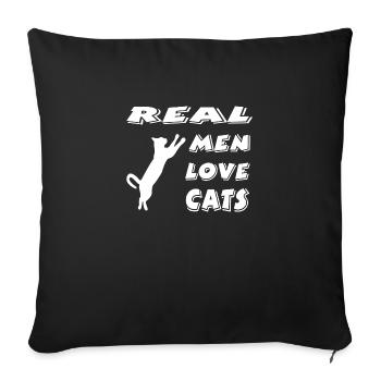 Chat - Housse de coussin décorative 45 x 45 cm - noir - Devant