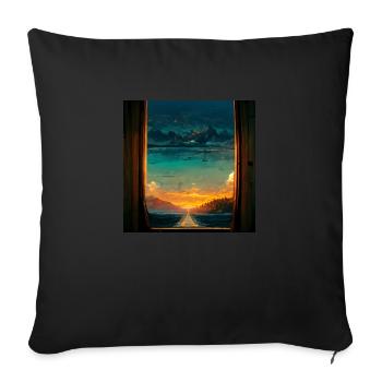 Paradise Island Painting - Sofakissenbezug 45 x 45 cm - Schwarz - Vorne