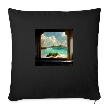 Paradise Island Painting - Sofakissenbezug 45 x 45 cm - Schwarz - Vorne