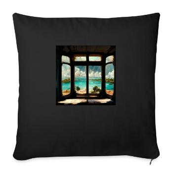 Paradise Island Painting - Sofakissenbezug 45 x 45 cm - Schwarz - Vorne