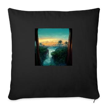 Paradise Island Painting - Sofakissenbezug 45 x 45 cm - Schwarz - Vorne