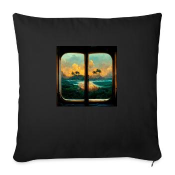 Paradise Island Painting - Sofakissenbezug 45 x 45 cm - Schwarz - Vorne
