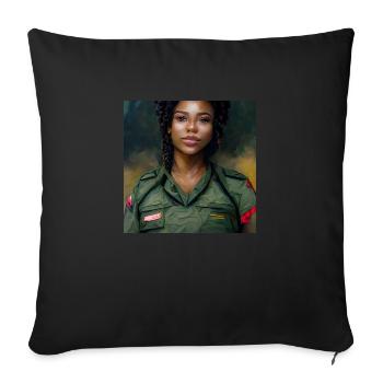 Belle femme noire haïtienne - Housse de coussin décorative 45 x 45 cm - noir - Devant