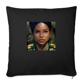 Belle femme noire haïtienne - Housse de coussin décorative 45 x 45 cm - noir - Devant