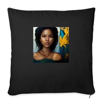Belle femme noire haïtienne - Housse de coussin décorative 45 x 45 cm - noir - Devant