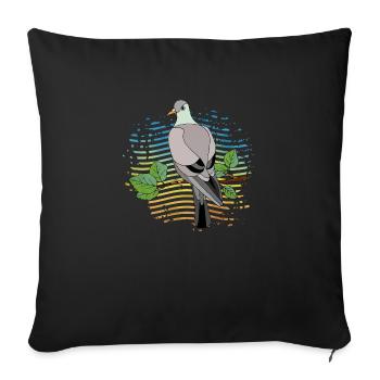 Oiseau - Housse de coussin décorative 45 x 45 cm - noir - Devant