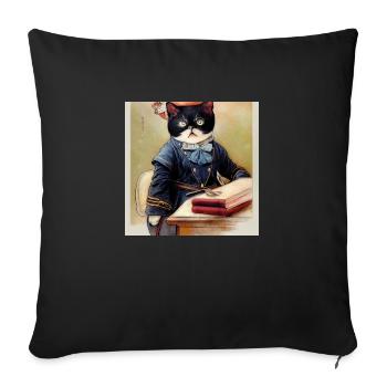 Cat School Sweet Vintage - Sofa pillowcase 17,3'' x 17,3'' (45 x 45 cm) - black - Front