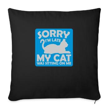désolé chat était assis - Housse de coussin décorative 45 x 45 cm - noir - Devant