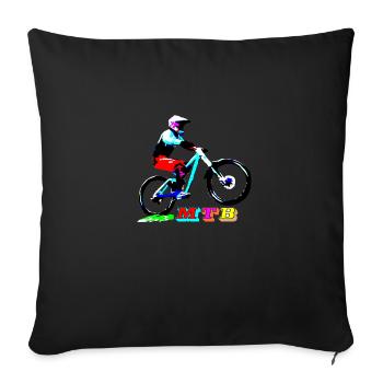 MTB Downhill Mountainbike - Sofakissenbezug 45 x 45 cm - Schwarz - Vorne