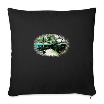 Tractor - Sofa pillowcase 17,3'' x 17,3'' (45 x 45 cm) - black - Front