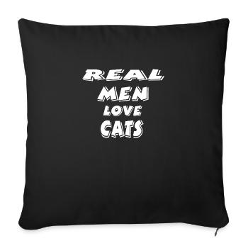 Chat - Housse de coussin décorative 45 x 45 cm - noir - Devant