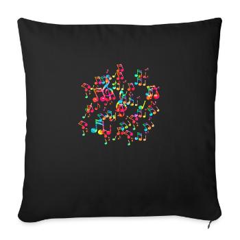 Musique drôle groupe rétro chanson hipster vinyl party - Housse de coussin décorative 45 x 45 cm - noir - Devant