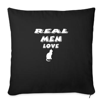 Chat - Housse de coussin décorative 45 x 45 cm - noir - Devant