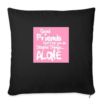 Amitié - Housse de coussin décorative 45 x 45 cm - noir - Devant
