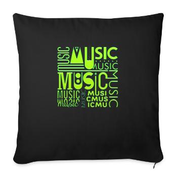 Music funny jazz retro song hipster vinyl rock - Sofa pillowcase 17,3'' x 17,3'' (45 x 45 cm) - black - Front