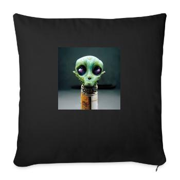 Abstract foreigner on a stick - Sofa pillowcase 17,3'' x 17,3'' (45 x 45 cm) - black - Front