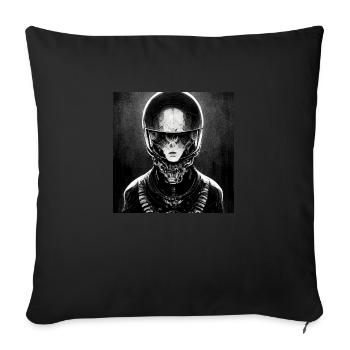 Telephone booth with plants - Sofa pillowcase 17,3'' x 17,3'' (45 x 45 cm) - black - Front