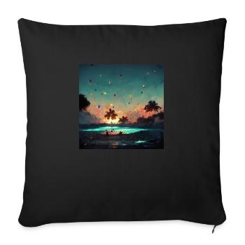 Birthday Party In Paradise - Sofa pillowcase 17,3'' x 17,3'' (45 x 45 cm) - black - Front