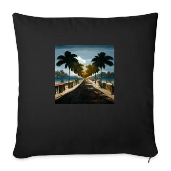 Avenue jamaïcaine - Housse de coussin décorative 45 x 45 cm - noir - Devant