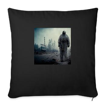 Chernobyl painting - Sofa pillowcase 17,3'' x 17,3'' (45 x 45 cm) - black - Front