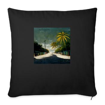Avenue jamaïcaine - Housse de coussin décorative 45 x 45 cm - noir - Devant