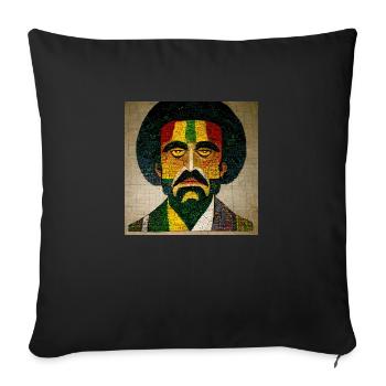 Mosaik Rasta-malerei - Sofakissenbezug 45 x 45 cm - Schwarz - Vorne