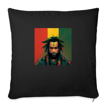 Rasta-samurai-malerei - Sofakissenbezug 45 x 45 cm - Schwarz - Vorne