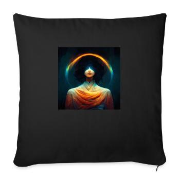 Éveil spirituel - Housse de coussin décorative 45 x 45 cm - noir - Devant