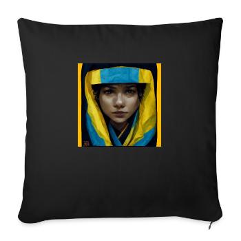 Ukraine wins Slava Ukaini - Sofa pillowcase 17,3'' x 17,3'' (45 x 45 cm) - black - Front