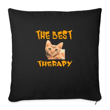 Chat - Housse de coussin décorative 45 x 45 cm - noir - Devant