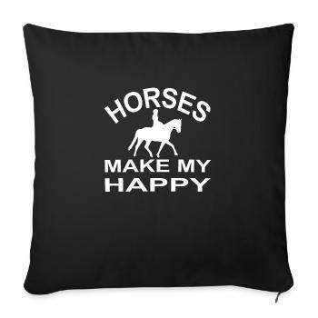 Horse - Sofa pillowcase 17,3'' x 17,3'' (45 x 45 cm) - black - Front