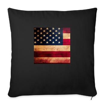American flag logo - Sofa pillowcase 17,3'' x 17,3'' (45 x 45 cm) - black - Front