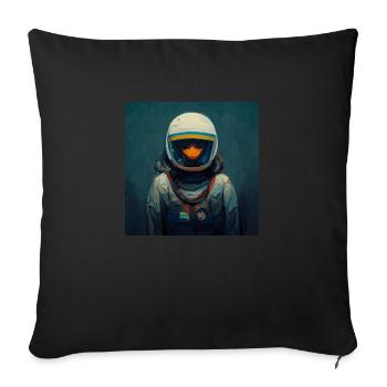 Peinture d’astronaute - Housse de coussin décorative 45 x 45 cm - noir - Devant