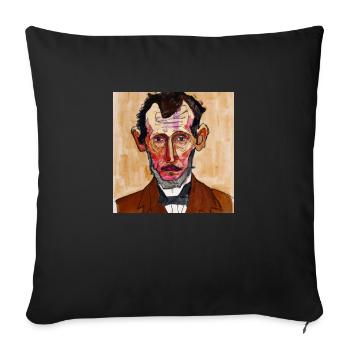 Founding Father Abraham Lincoln - Schiele - Sofa pillowcase 17,3'' x 17,3'' (45 x 45 cm) - black - Front