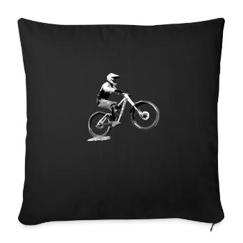 MTB downhill mountain bike - Sofa pillowcase 17,3'' x 17,3'' (45 x 45 cm) - black - Front
