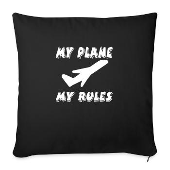 Avion - Housse de coussin décorative 45 x 45 cm - noir - Devant