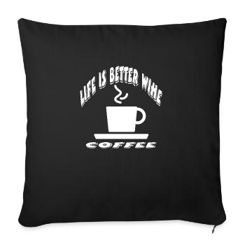 Café a1 Sp - Housse de coussin décorative 45 x 45 cm - noir - Devant