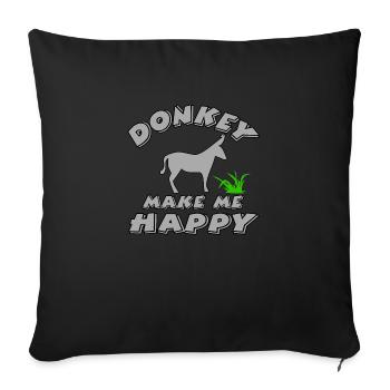 Donkey - Sofa pillowcase 17,3'' x 17,3'' (45 x 45 cm) - black - Front