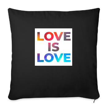Love is Love - Sofa pillowcase 17,3'' x 17,3'' (45 x 45 cm) - black - Front