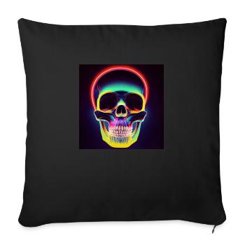 Crâne disco - Housse de coussin décorative 45 x 45 cm - noir - Devant