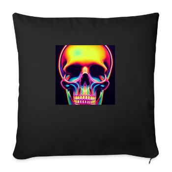 Crâne disco - Housse de coussin décorative 45 x 45 cm - noir - Devant