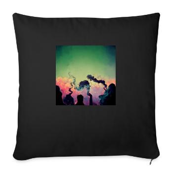 Rêves de cannabis - Housse de coussin décorative 45 x 45 cm - noir - Devant